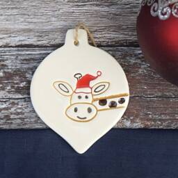 Giraffe Christmas Tree Decoration, Handmade Ceramic Image Bauble, Present, Gift, Secret Santa - thumbnail 3