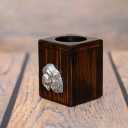 Cavalier King Charles Spaniel - Wooden Candlestick With Dog, Souvenir, Decoration, Limited Edition, Collection - thumbnail 2