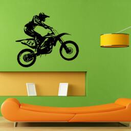 Dirt Bike Racing Biker Extreme Sport Wall Sticker Vinyl Mural Decal Home House Apartment Art Decor Free Shipping L014 - thumbnail 1