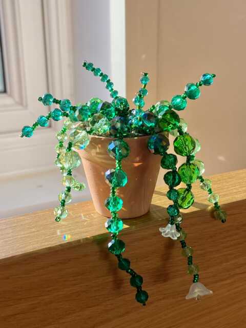 Glass Beaded Succulent Suncatcher Terracotta Pot Ornament