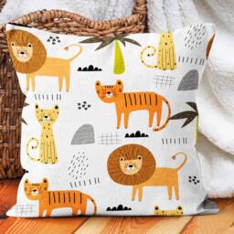 Children's Lion Pillow Case/Monkey Print Kids Room Decor/Cat Model Playroom Decor Cushions/Animal Fun Pillows/Nursery Cushions - thumbnail 3