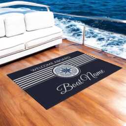 Compass Rose, Nautical Rug, Boat Mat, Enthusiast Gift, Coastal Decor, Custom Name Mat, Yacht Life, Summer Vibe, Personalized - thumbnail 2