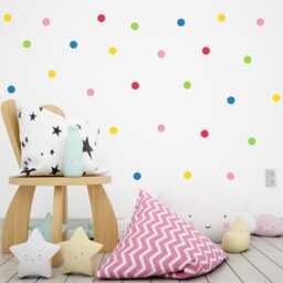 Polka Dot Wall Decals 250 Colorful Stickers, Kids Nursery Decor - thumbnail 2