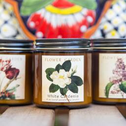 Set Of Three Floral Soy Candles, 4 Oz Soy Candles, Gift For Friend - thumbnail 2
