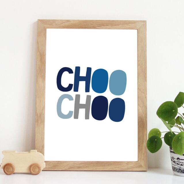 Choo Print, Train Nursery Prints, & Vehicles Boys Bedroom Decor, Playroom Wall Art - image 1