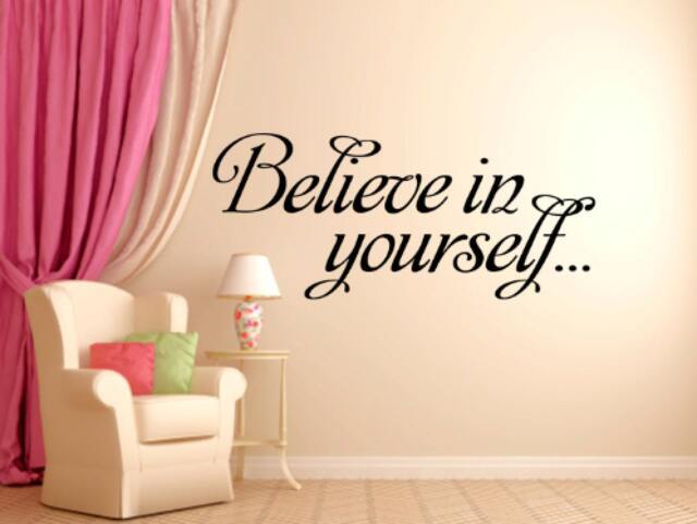 Believe in Yourself... Removable Vinyl Wall Art Quotes Decal Sticker Perfect Above Crib Nursery Little Girl Room - image 1