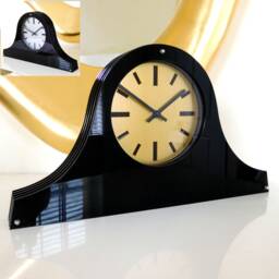 Louis Spirit Gloss Black Gold Dial Mantel Clock - thumbnail 1