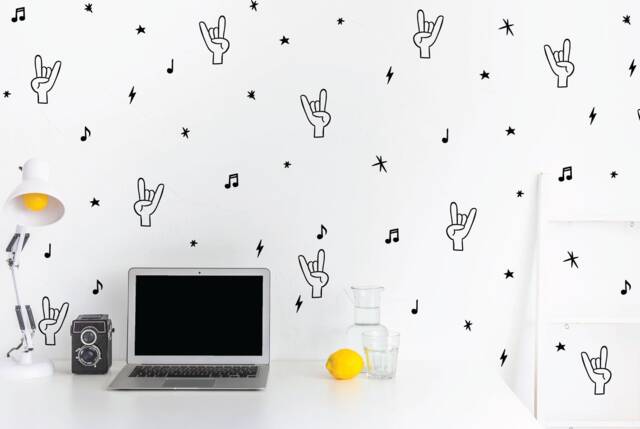 Rock & Roll Decals, Nursery Wall Decal, Decal, Baby Room Boys Girls Music Gift - image 1
