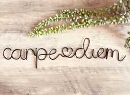 Carpe Diem Wire Word Wall Sign - Art Home Decor Words & Phrases Positive Quote - thumbnail 1