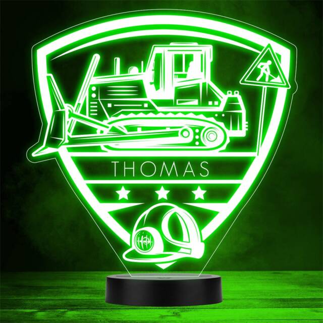 Construction Skid Steer Loader Car Personalised Gift Any Colour Led Night Light - image 1