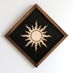 Sun Moon Wall Hanging, Modern Home Decor, Minimalist Art, Wood Living Room Unique Decor Y55 - thumbnail 1