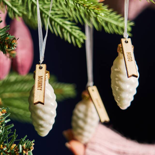 Personalised Glass Pine Cone Christmas Decoration - image 1