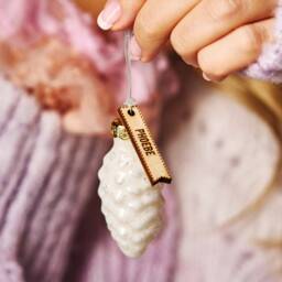 Personalised Glass Pine Cone Christmas Decoration - thumbnail 2