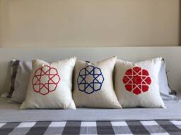 Pillow, Home Decor, Throw Pillows, Cushion Covers, Decorative Geometric Pattern, Chair Cushions, Arabesque, Hand Painting, Handmade