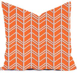 Modern Geo Pillow Cover - Navy Blue, Tangerine, Coastal Decor - thumbnail 3
