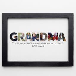 Personalised Photo Collage , Grandma Word Image Art, Family Framed Print, Wall Hanging Home D??cor - thumbnail 1