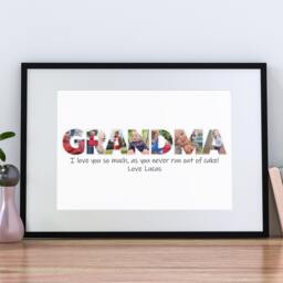 Personalised Photo Collage , Grandma Word Image Art, Family Framed Print, Wall Hanging Home D??cor - thumbnail 2