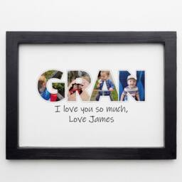 Personalised Photo Collage , Grandma Word Image Art, Family Framed Print, Wall Hanging Home D??cor - thumbnail 3
