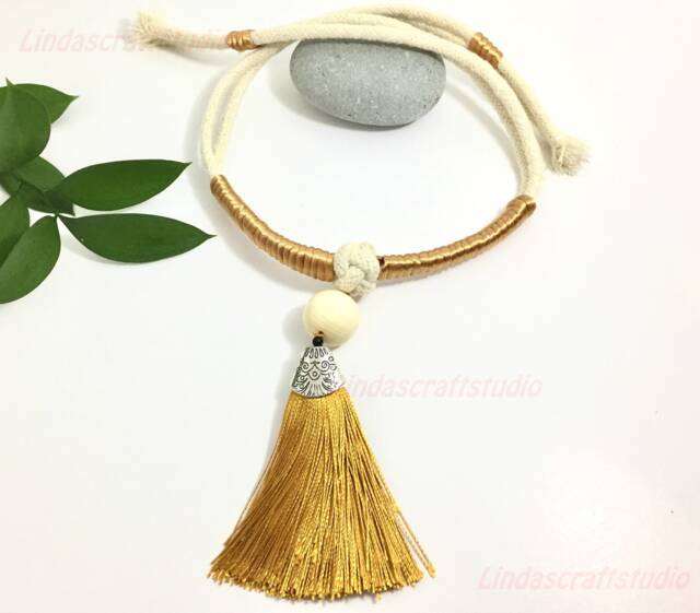 Handmade Gold Tassel Curtain Tieback Silk Drapery Home Decor - image 1