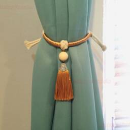 Handmade Gold Tassel Curtain Tieback Silk Drapery Home Decor - thumbnail 3