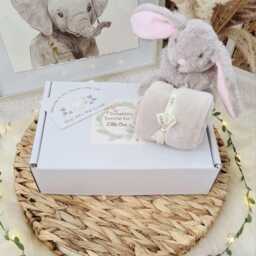 Personalised Embroidred Bunny Comforter Custom Baby Name Plush Lovey - thumbnail 3