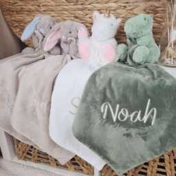 Personalised Embroidred Bunny Comforter Custom Baby Name Plush Lovey - thumbnail 4