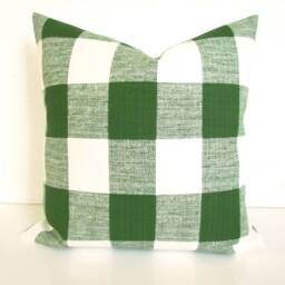 Outdoor Buffalo Check Pillows Green Throw Pillow Covers Black, Red Blue All Sizes Farmhouse - thumbnail 2
