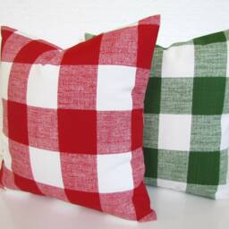 Outdoor Buffalo Check Pillows Green Throw Pillow Covers Black, Red Blue All Sizes Farmhouse - thumbnail 3