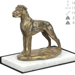 Great Dane Uncropped, Dog White Marble Base Statue, Limited Edition, Artdog. Made Of Cold Cast Bronze. Perfect Gift. Limited Edition - thumbnail 4