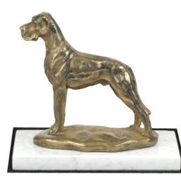 Great Dane Uncropped, Dog White Marble Base Statue, Limited Edition, Artdog. Made Of Cold Cast Bronze. Perfect Gift. Limited Edition - thumbnail 2
