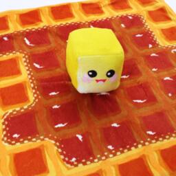 Kawaii Waffle Baby Blanket Minky Butter Plush Security Lovey - thumbnail 2