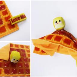 Kawaii Waffle Baby Blanket Minky Butter Plush Security Lovey - thumbnail 3