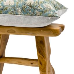 Designer Floral in Teal, Green & Yellow On Natural Linen Pillow Cover, Cover, Decorative Throw Pillow, Farmhouse Pillow - thumbnail 3