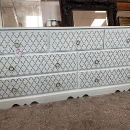 Large Chest Of Drawers Painted Bespoke Stencilled - thumbnail 2