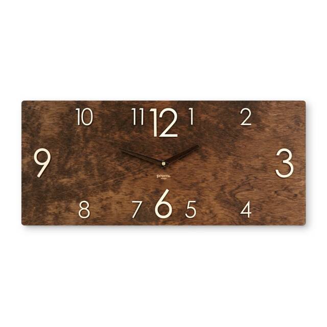 Rectangular Wooden Clock For Wall 12x4 Inches Rustic Farmhouse Decor Housewarming Gift Rectangle Design Unusual Unique Industrial Decoration - image 1