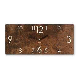 Rectangular Wooden Clock For Wall 12x4 Inches Rustic Farmhouse Decor Housewarming Gift Rectangle Design Unusual Unique Industrial Decoration - thumbnail 1