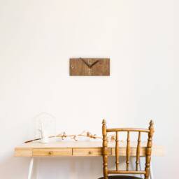 Rectangular Wooden Clock For Wall 12x4 Inches Rustic Farmhouse Decor Housewarming Gift Rectangle Design Unusual Unique Industrial Decoration - thumbnail 4