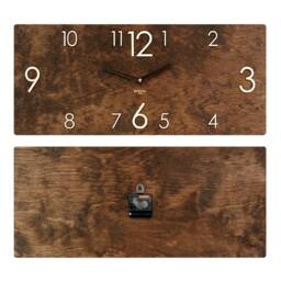 Rectangular Wooden Clock For Wall 12x4 Inches Rustic Farmhouse Decor Housewarming Gift Rectangle Design Unusual Unique Industrial Decoration - thumbnail 2