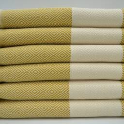 "Gold Yellow Towel, Diamond Towel, Peshtemal, Pool Peshtemal, Cotton Peshtemal, Turkish Towel 40""x70" - thumbnail 2