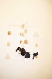 Handmade Basset Hound Baby Mobile Wool Felt Nursery Decor