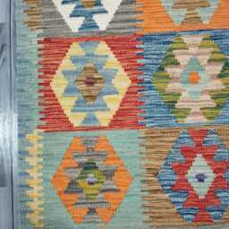 Classic Runner Rug, Handmade Artisan Afghan Turkish Scandinavian Navajo Bohemian Wool Flatweave Multicolour Kilim Rug 309x77 cm - thumbnail 2