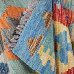 Classic Runner Rug, Handmade Artisan Afghan Turkish Scandinavian Navajo Bohemian Wool Flatweave Multicolour Kilim Rug 309x77 cm - thumbnail 4