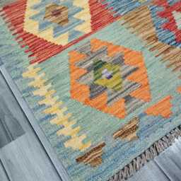 Classic Runner Rug, Handmade Artisan Afghan Turkish Scandinavian Navajo Bohemian Wool Flatweave Multicolour Kilim Rug 309x77 cm - thumbnail 3
