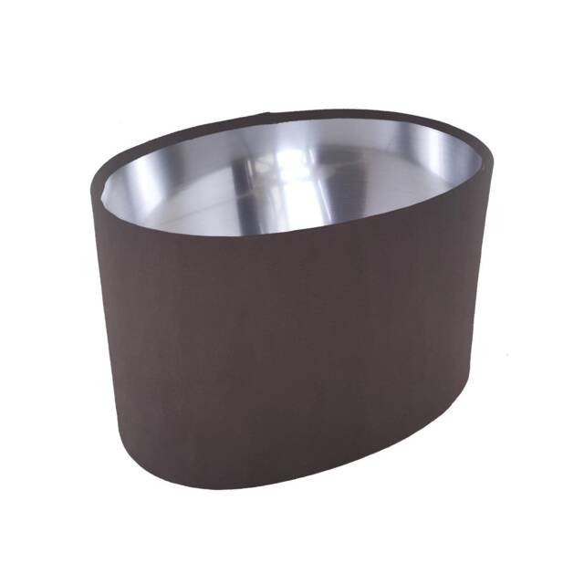 Oval Charcoal Lampshade in Velvet With Silver Lining - image 1