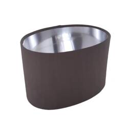 Oval Charcoal Lampshade in Velvet With Silver Lining