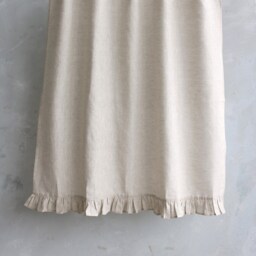Linen Kitchen Curtains, Pleated Ticking Striped Cafe Curtains, Farmhouse Ruffled Curtain Panel, Tab Top Panel - thumbnail 2