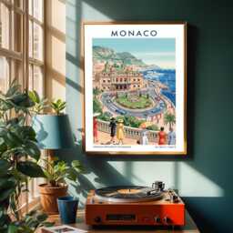 Monaco Casino De Monte-Carlo Poster Vintage Travel Art Print - thumbnail 2