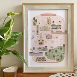 Cotswolds Map, Illustrated Map Of The Cotswolds, Print, Art, Poster, Gift, Travel Momento - thumbnail 2