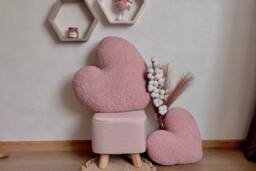 Large Xl Heart Shape Pillow - Kids Decor Soft Decorative Shaped Romantic Pink Pilllow - thumbnail 1
