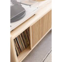 Turntable Stand, Solid Wood Vinyl Record Storage, 102.2 cm - Mendia Small - thumbnail 3